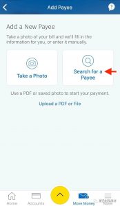 Search for CRA payee in RBC online banking